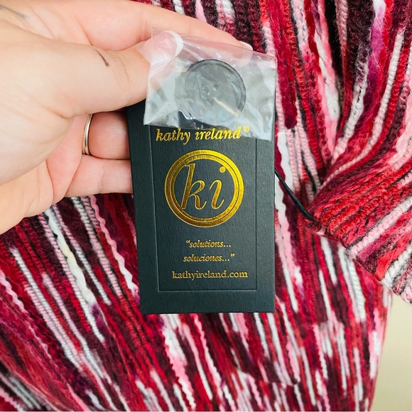 Kathy Ireland NWT Fashion 360 Faux Wool Duster Coat of Many Colors-Red Sz Medium - Picture 6 of 10